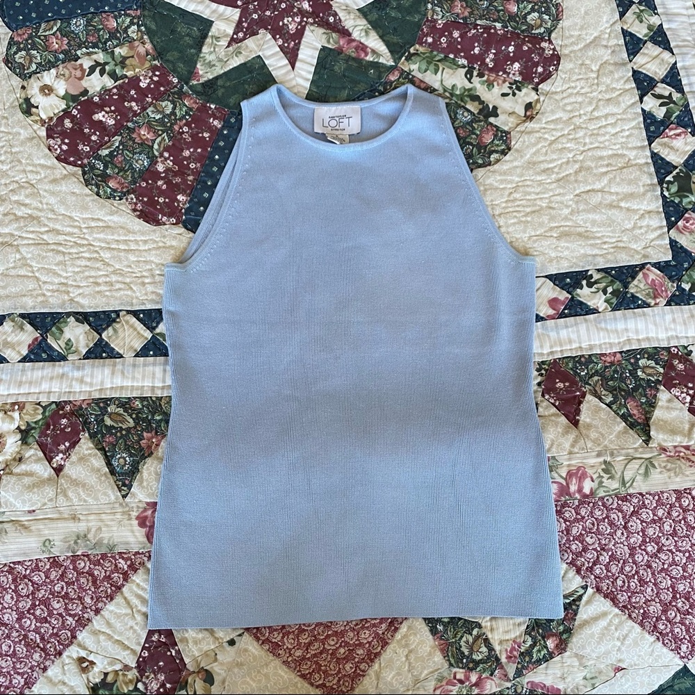 Baby blue sleeveless LOFT top
